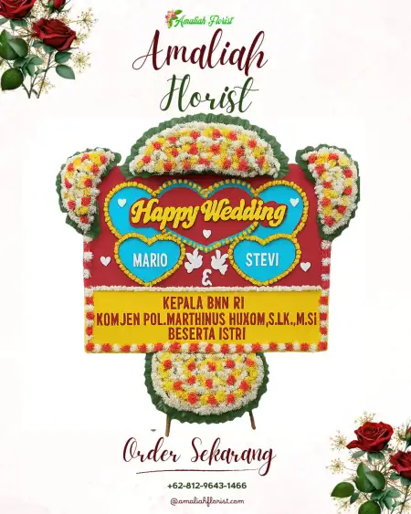 Papan Bunga Pernikahan Serungkuk